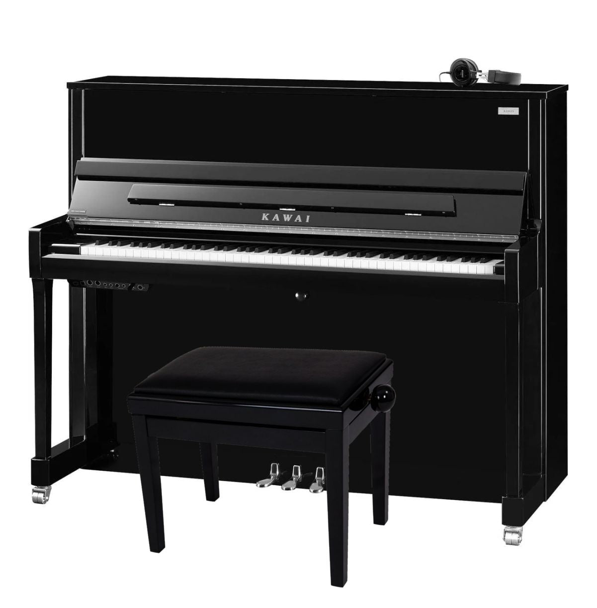 Kawai K200 ATX4 Anytime Silent Upright Piano; Polished Ebony & Silver  Fittings | £500 EXTRA DISCOUNT AT CHECKOUT | Bonners Music