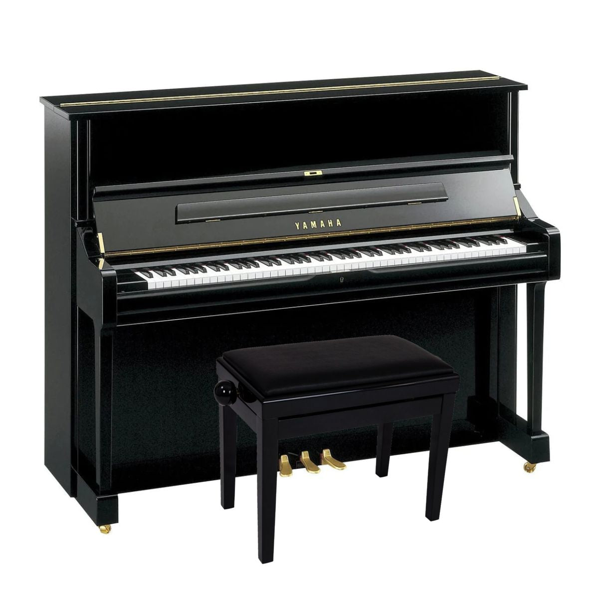 Yamaha YUS1 Upright Piano; Polished Ebony | Bonners Music