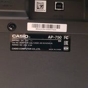 Ex Display Casio AP750 Digital Piano; Black: Serial No: 960ADC541000547AAA