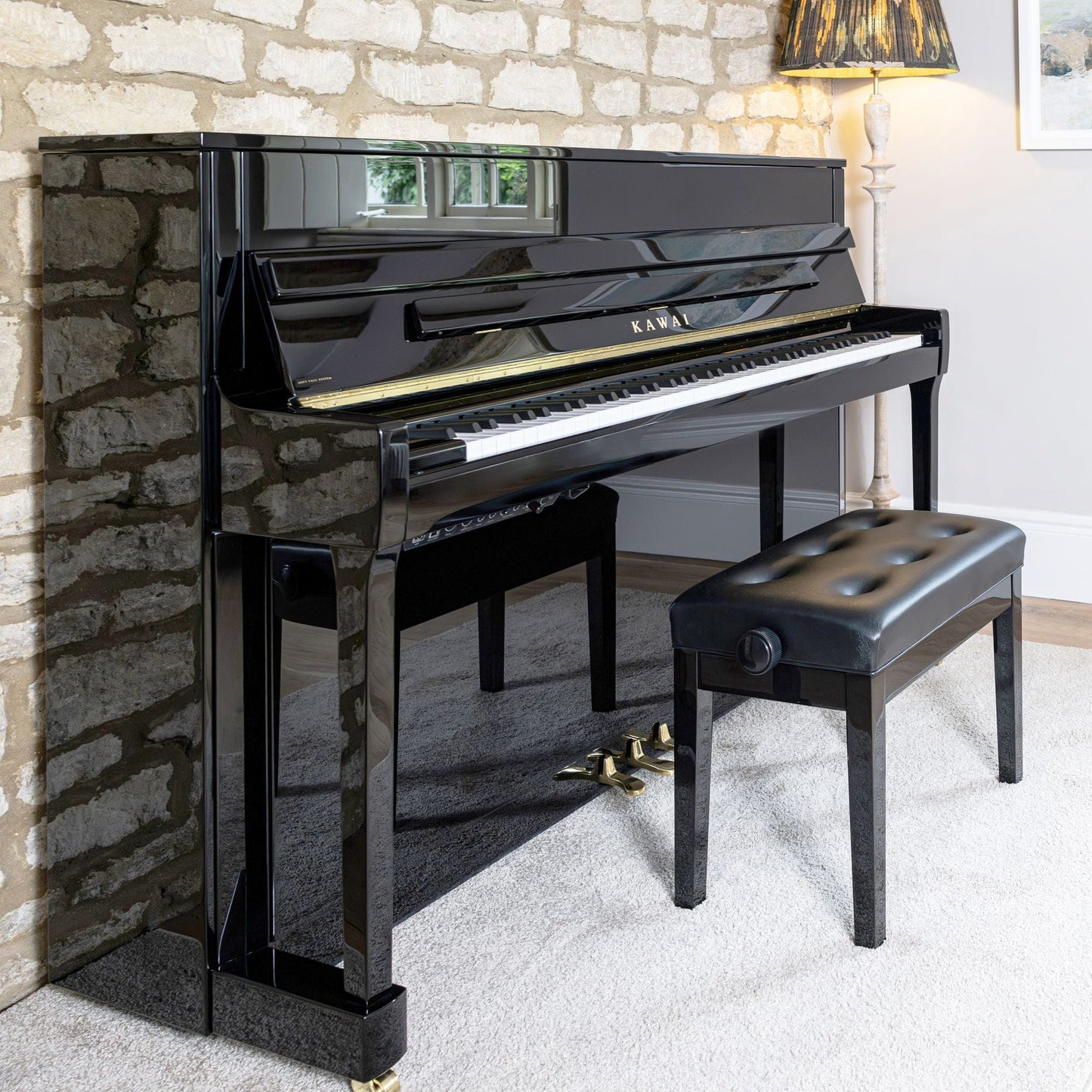 Kawai K300 AURES 2 Hybrid Upright Piano; Polished Ebony | £500 EXTRA DISCOUNT AT CHECKOUT