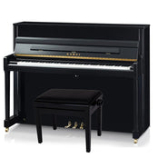 Kawai K200 Upright Piano; Polished Ebony | £500 EXTRA DISCOUNT AT CHECKOUT