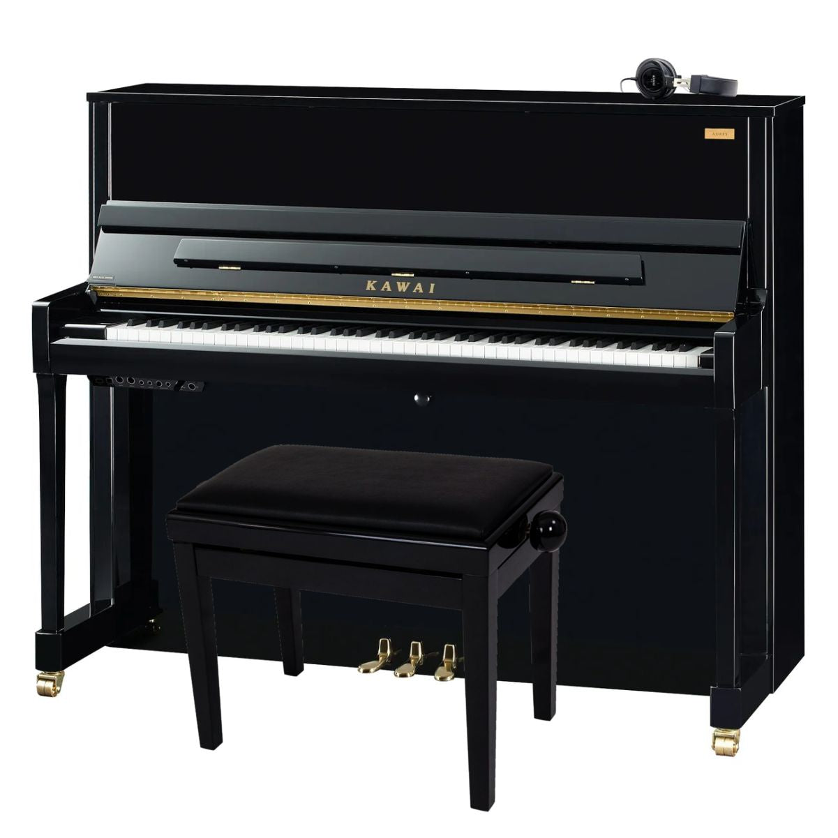 Kawai K300 AURES 2 Hybrid Upright Piano; Polished Ebony | £500 EXTRA DISCOUNT AT CHECKOUT