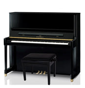 Kawai K600 Upright Piano; Polished Ebony