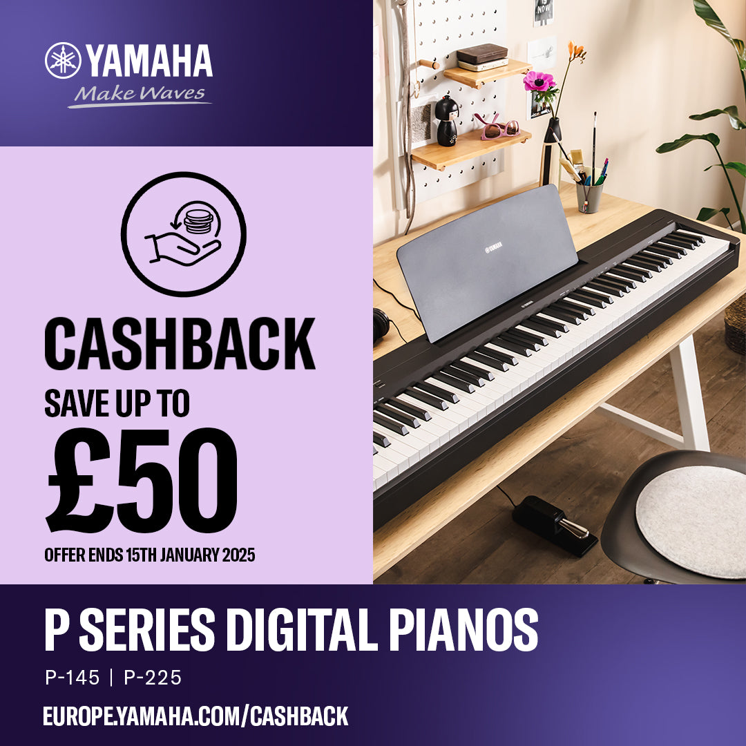 Yamaha P145 Portable Digital Piano Home Package | Additional £50 Cashback After Purchase