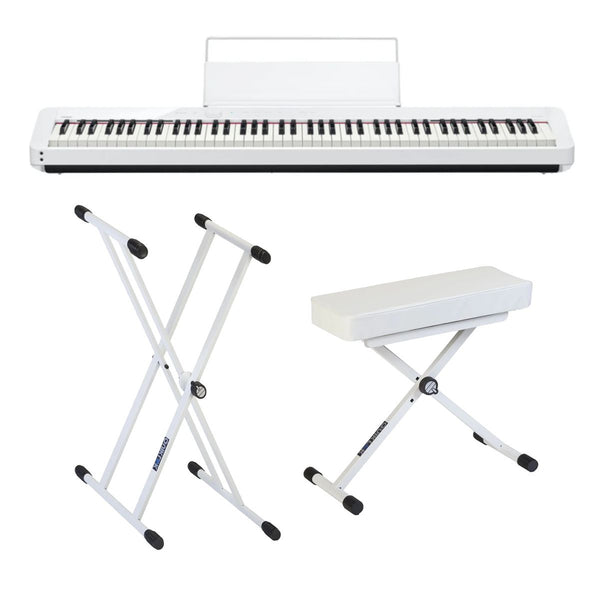 Casio PX S1100 Portable Digital Piano White Stand Bench Bundle Bonners Music