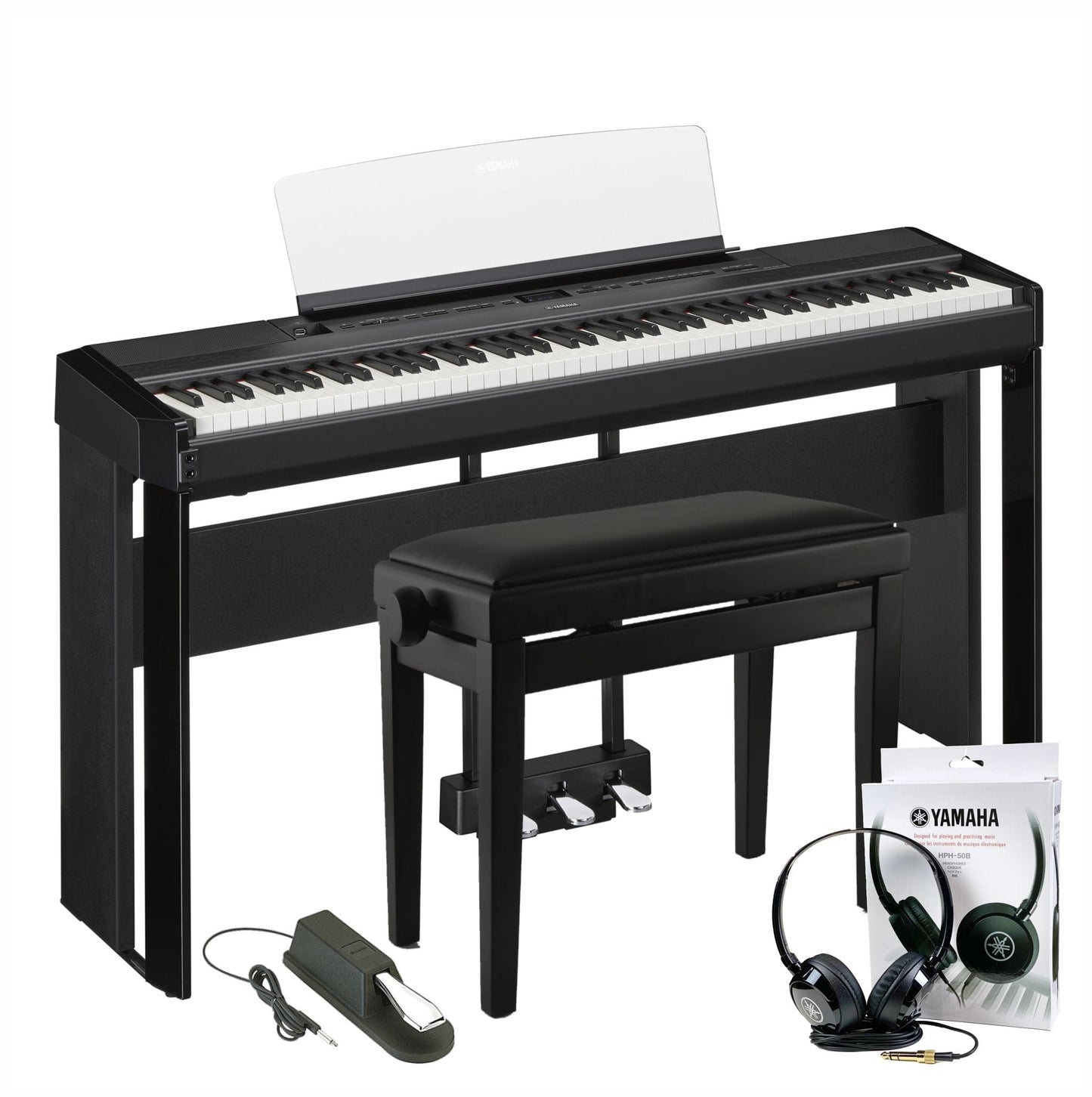 Yamaha P525 Digital Piano Elite Package; Black