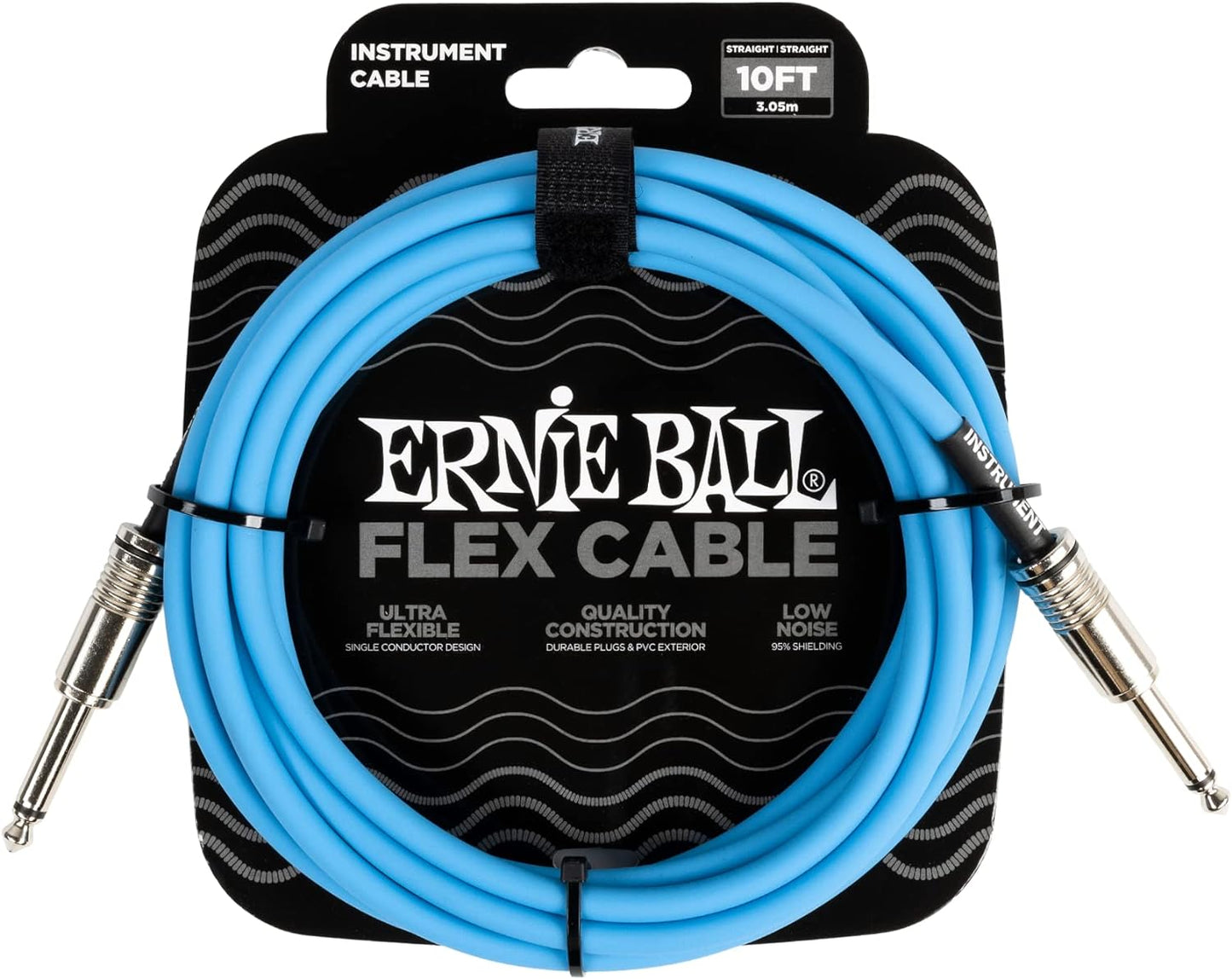 Ernie Ball Flex Instrument Cable; 10ft Blue