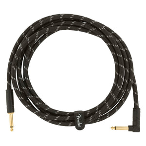 Fender Deluxe Series 10Ft Guitar Angle Straight Cable Black Tweed