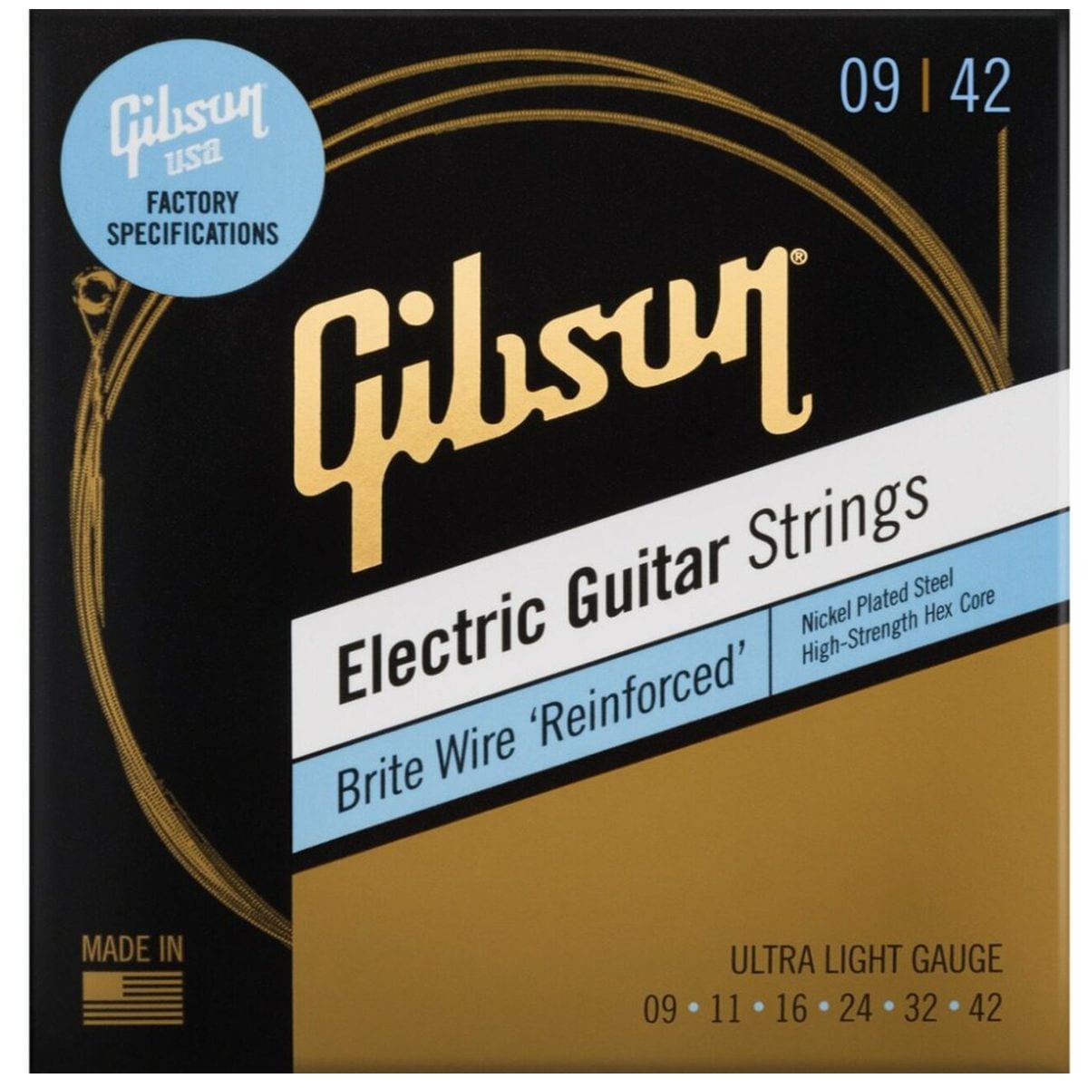 Gibson Brite Wire Reinforced Electric Guitar Strings Bonners Music