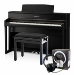 Kawai CA701 with Piano Stool & Kawai SH9 Headphones; Satin Black