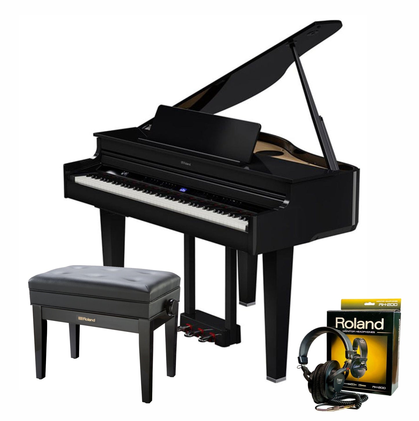 Roland GP6 Digital Grand Piano; Polished Ebony Branded Package