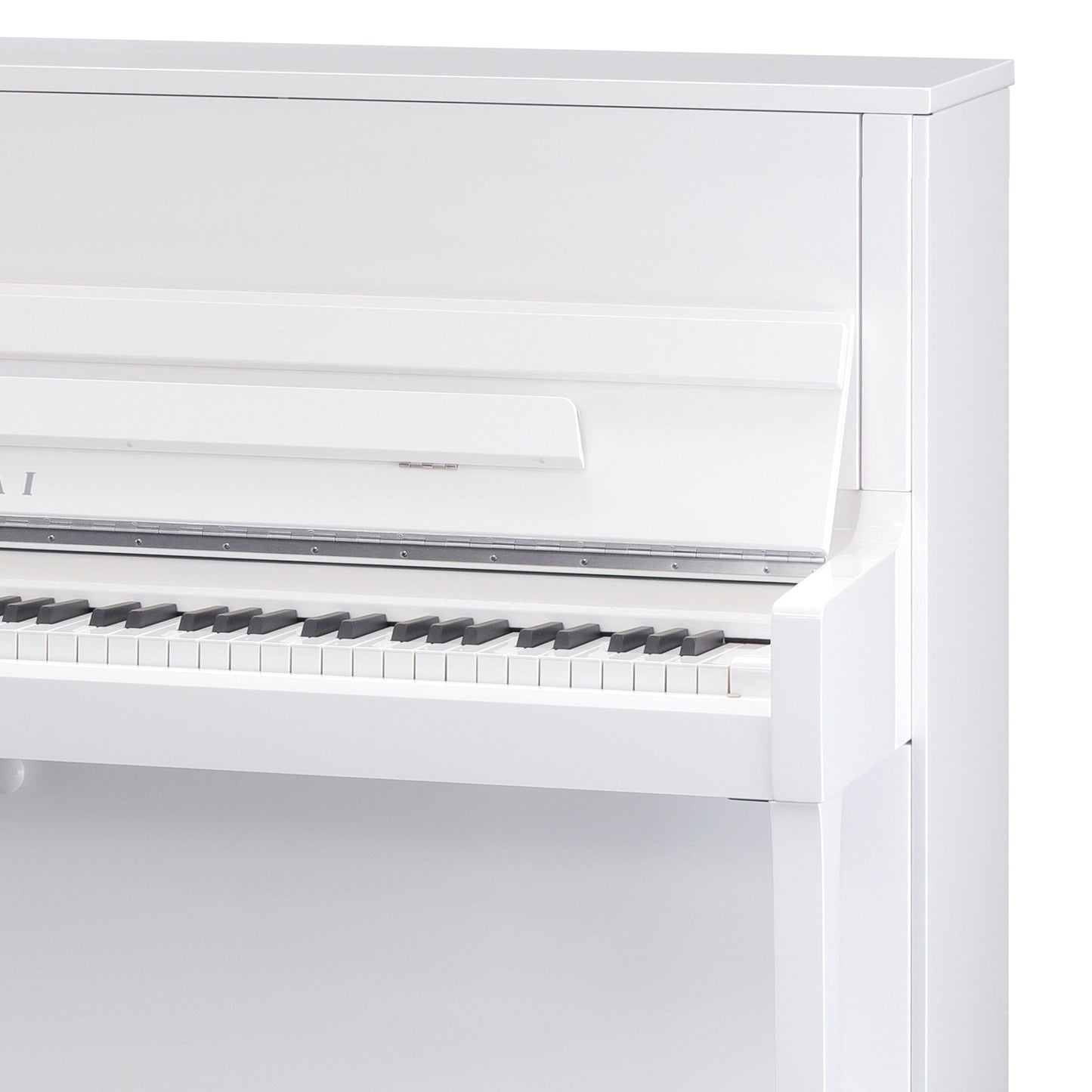 Kawai K200 Upright Piano; Snow White Polished & Silver Fittings