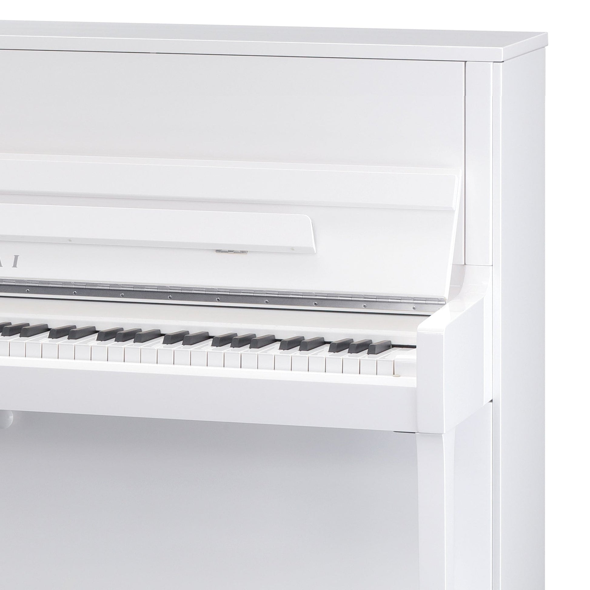 Kawai K200 Upright Piano; Snow White Polished & Silver Fittings