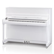 Kawai K200 Upright Piano; Snow White Polished & Silver Fittings