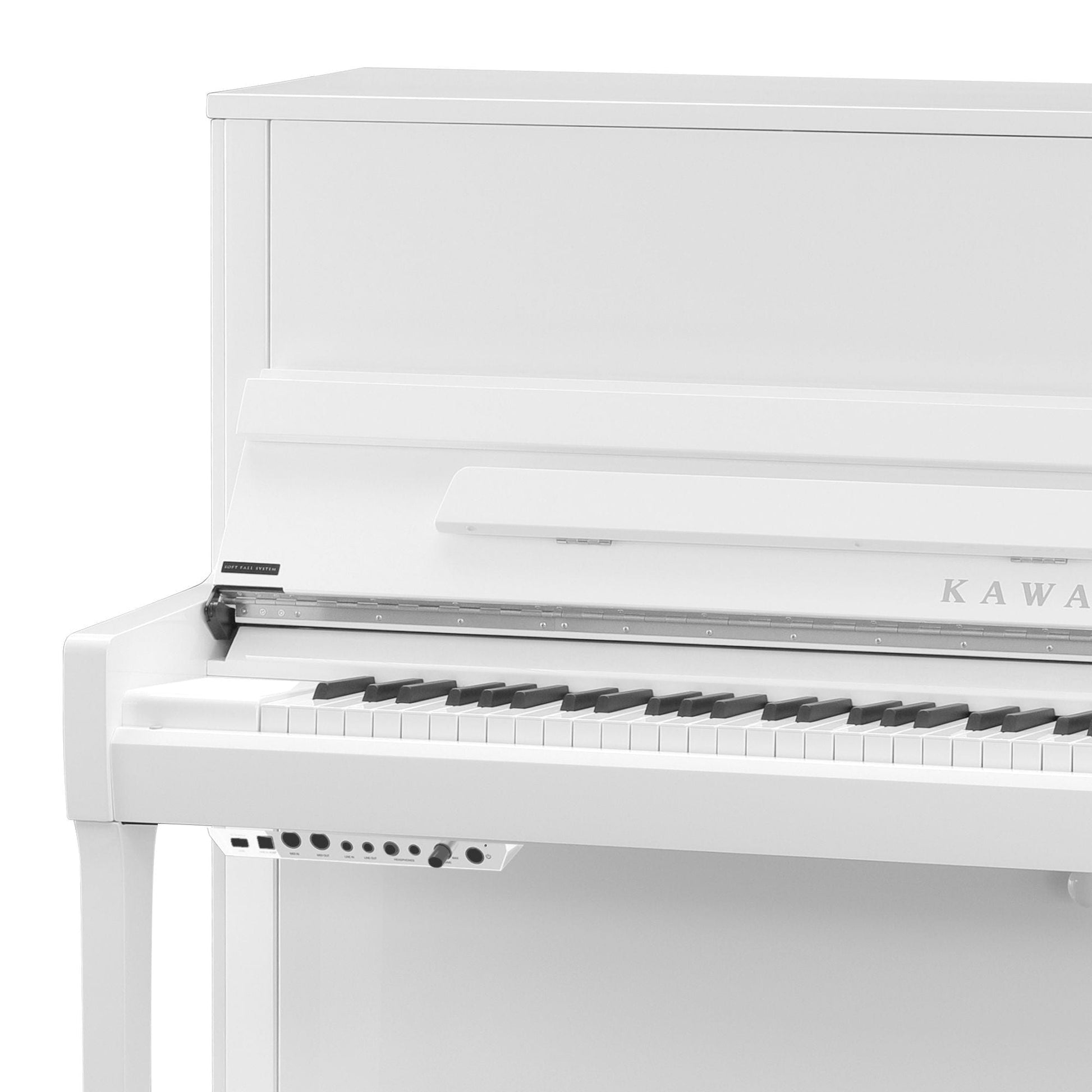 Kawai K300 AURES 2 Hybrid Upright Piano; Polished White & Silver