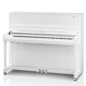 Kawai K300 AURES 2 Hybrid Upright Piano; Polished White & Silver