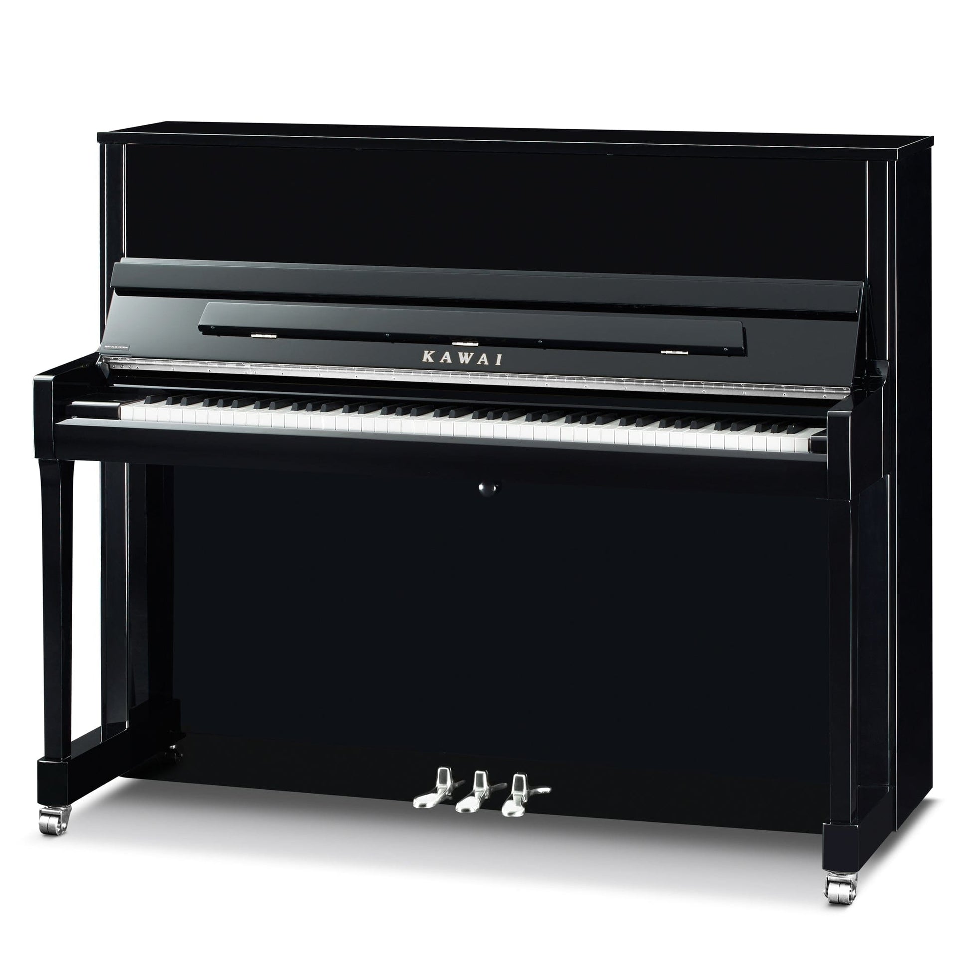 Kawai K300 AURES 2 Hybrid Upright Piano; Polished Ebony & Silver