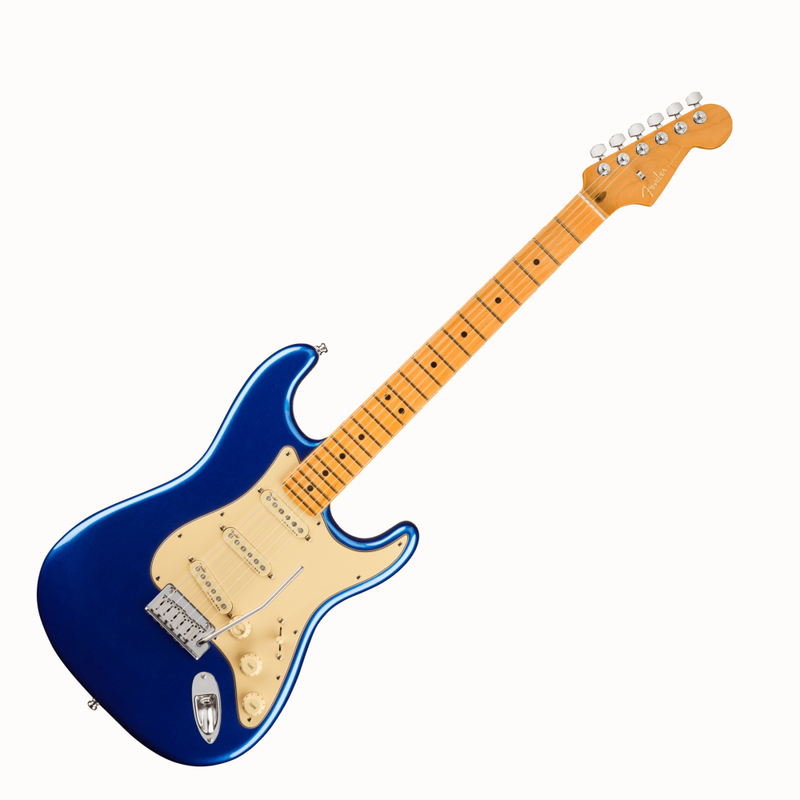 Fender American Ultra Strat Maple Cobra Blue Guitar | Bonners Music