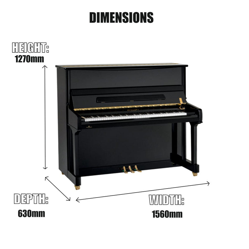 Perzina UP127 Upprättstående Piano; SvartPerzina UP127 Upprättstående Piano; Svart  