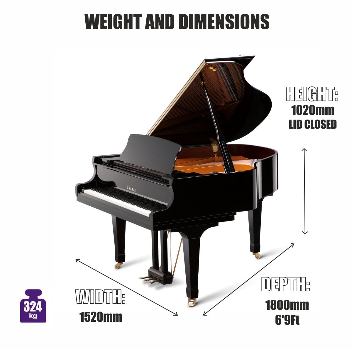 Kawai grand deals piano price list