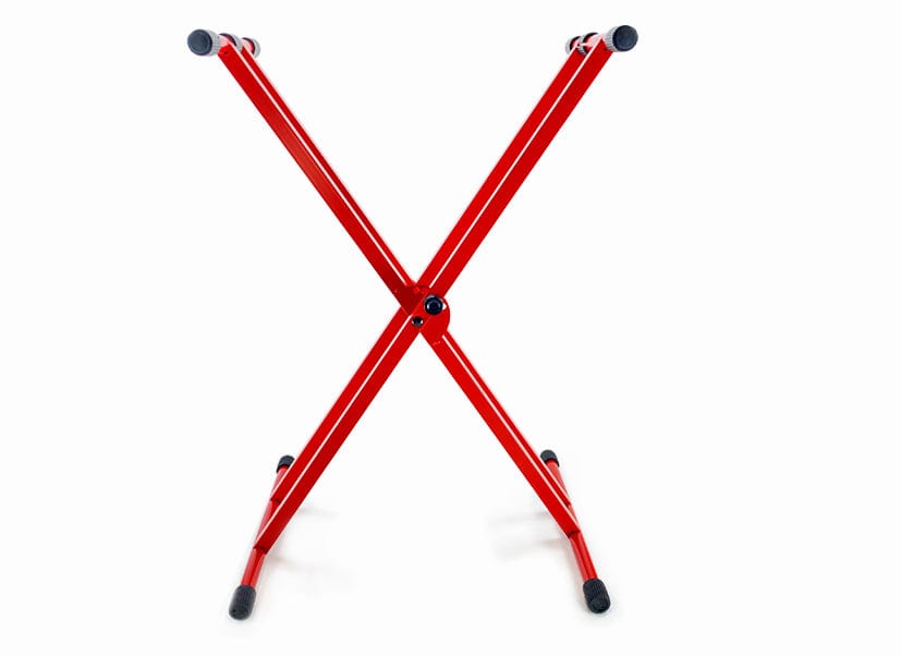 Keyboard Stand Deluxe Welded Double Braced X-Frame by Taurus Stands; Red KXWD01R