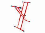 Keyboard Stand Deluxe Welded Double Braced X-Frame by Taurus Stands; Red KXWD01R