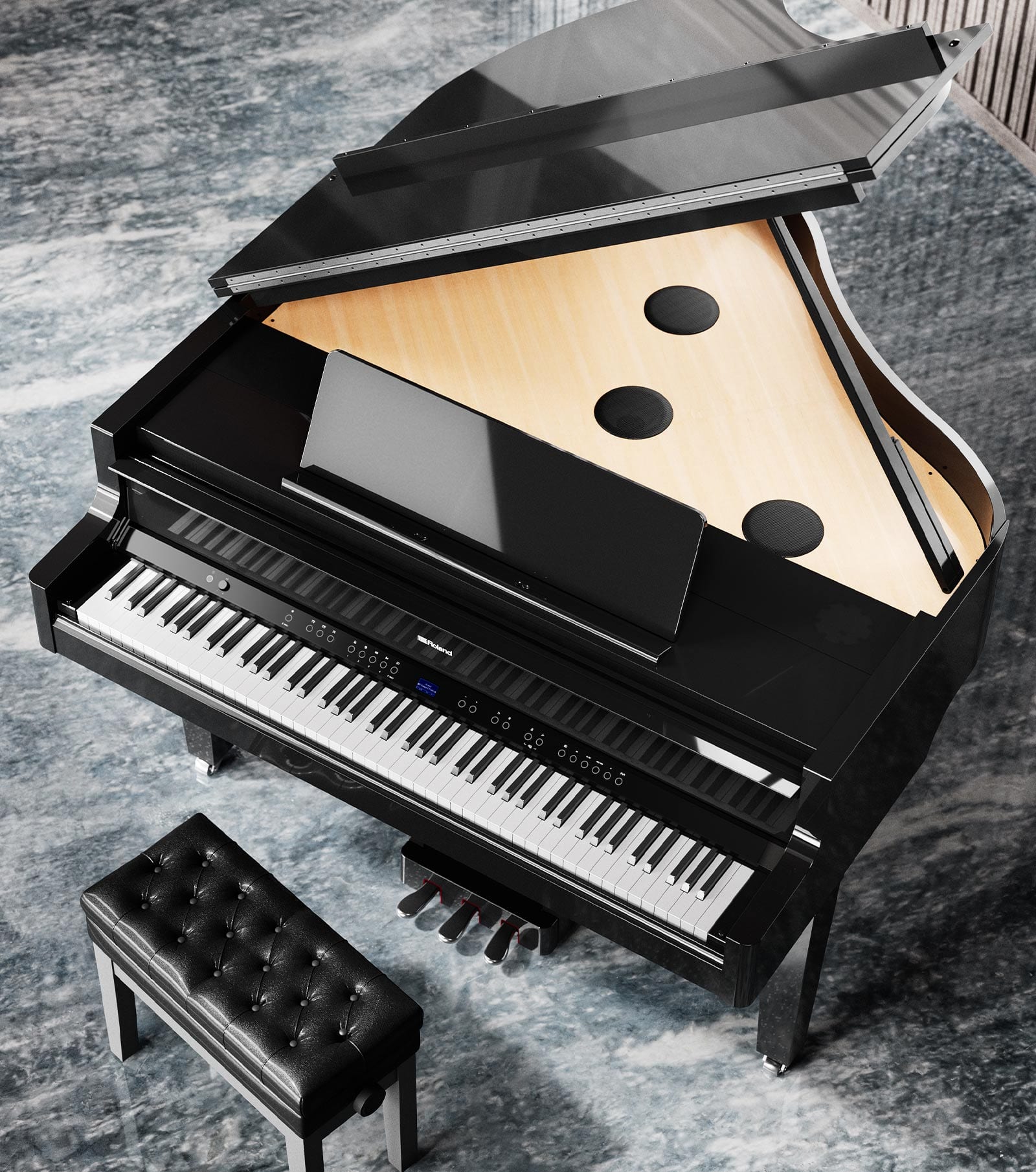 Roland GP9 Digital Grand Piano; Polished Ebony