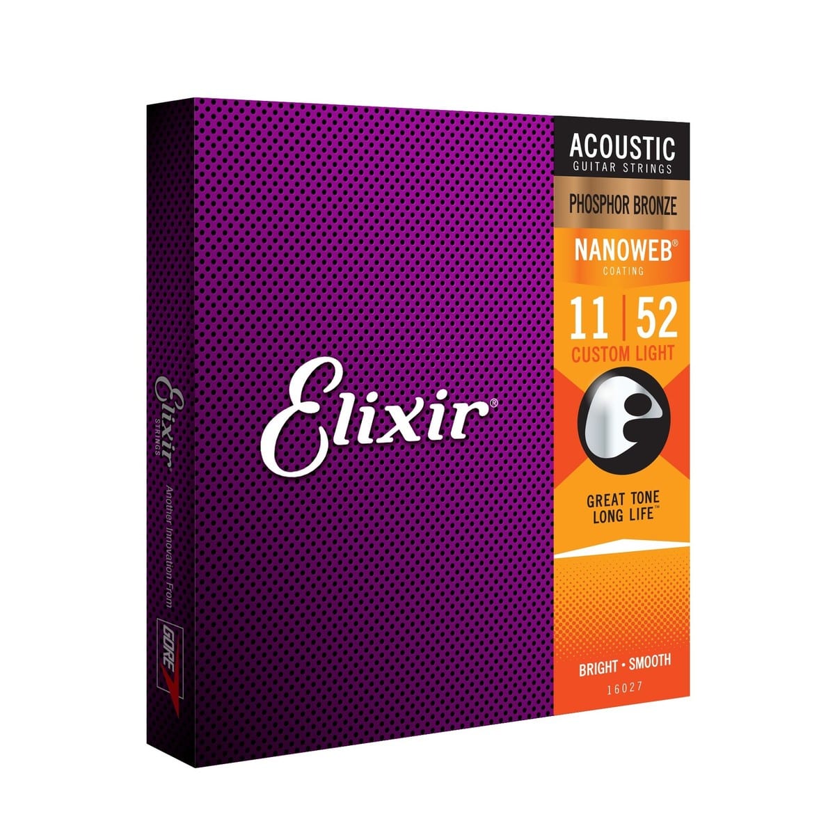 Elixir NanoWeb Phosphor Bronze Custom Light 11-52 Acoustic String Set